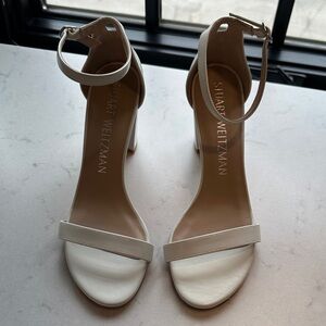 Stuart Weitzman
70mm Nearlynude ankle-strap sandal heels 
Size 8.5